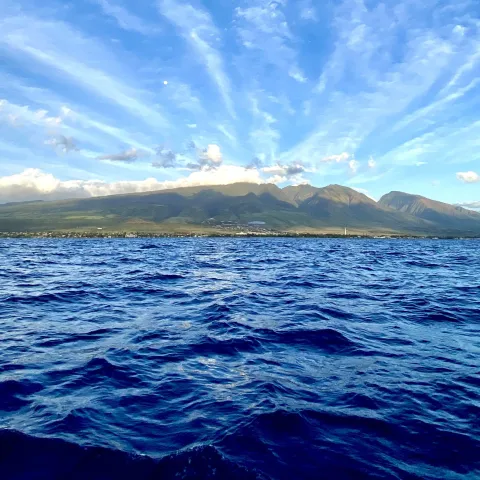 a body of water next to the ocean