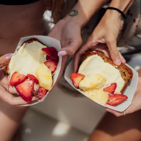 banana bread and fruit